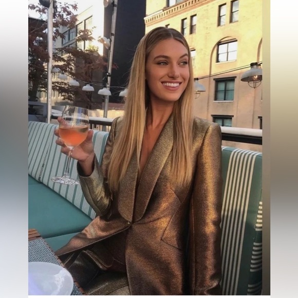 Ramy Brook  Women luxury Blazer Metallic Gold - Picture 3 of 16